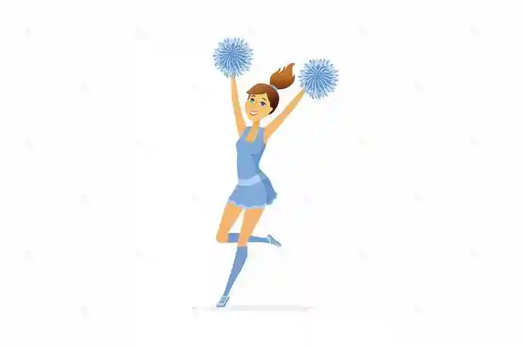 舞蹈啦啦队长卡通人物矢量图形设计素材dancingcheerleader–cartoon
