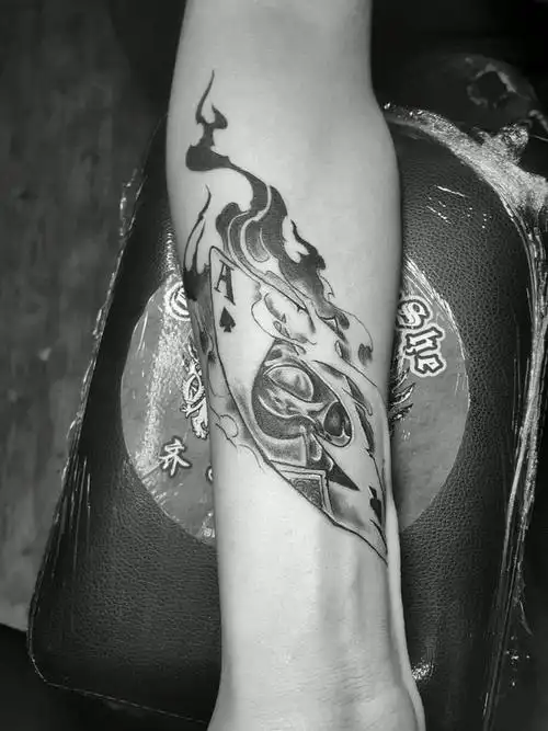 黑桃a_纹身图案手稿图片_cat7的纹身作品集