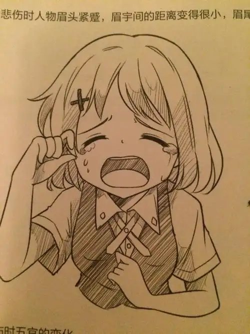 用八字眉刻画悲伤情绪