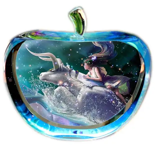 水晶苹果果球梦幻十二星座照片摆件男送女生朋友摆件