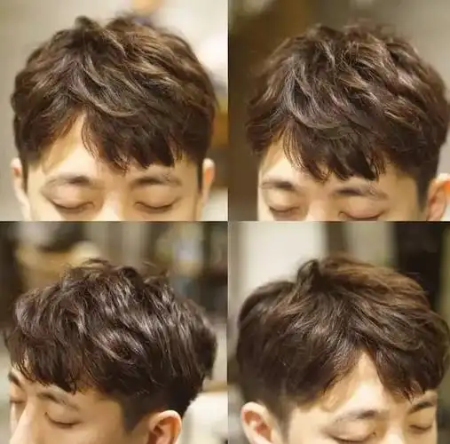 男士发根定位烫效果图