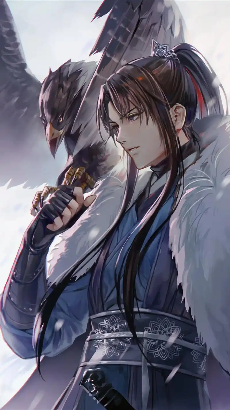 古风少年插画,独具特色的中式画风,刻画出神秘的东方武侠世界