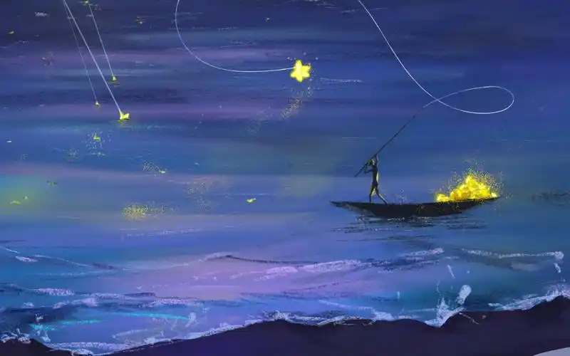 活动作品procreate醉后不知天在水满船清梦压星河