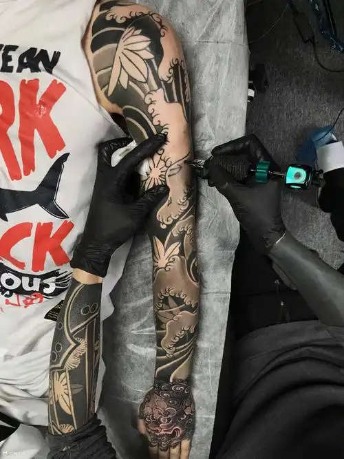 海浪花臂_日式手臂纹身图案大全 - 纹身大咖