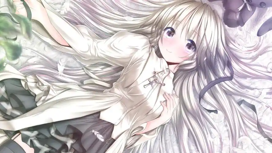 银白色长发动漫女生可爱动漫壁纸