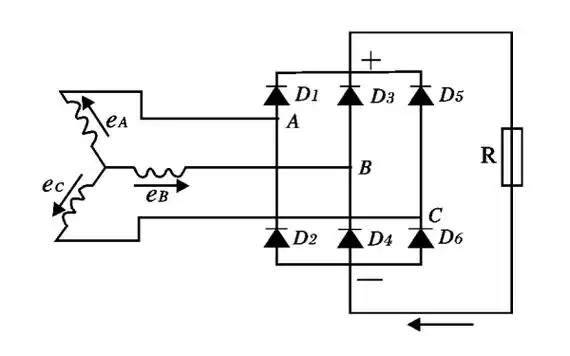 发电机三相桥式整流电路图.png
