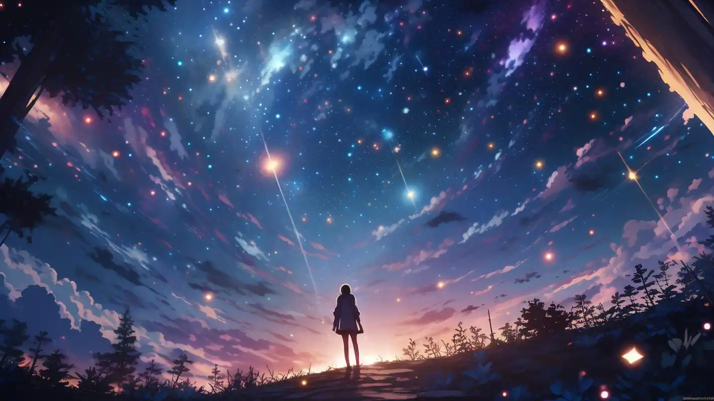 动漫星空背景图大赏7890 今天给大家带来一组绝美的动漫星空背景