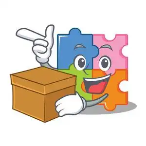 带方块拼图卡通风格图片