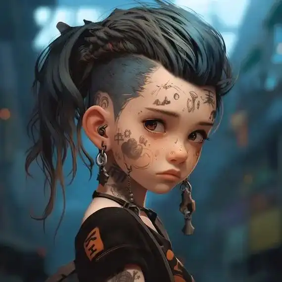 纹身女孩头像 #女生头像 #欢迎取图 #二次 - 抖音