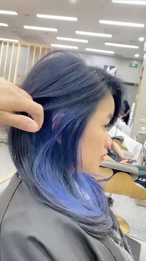 蓝黑色77挂耳染