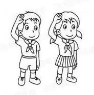 背面行队礼简笔画
