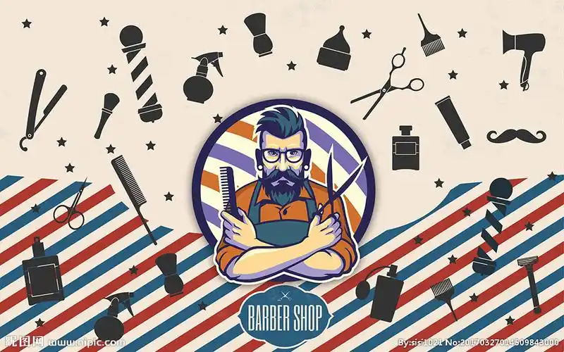 理发店背景墙装饰画