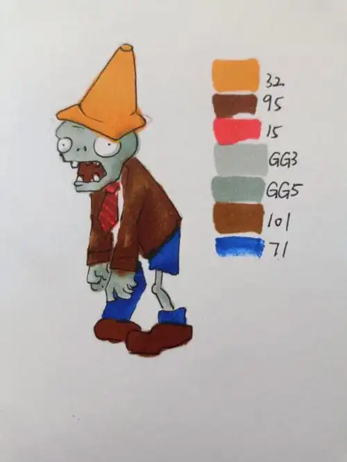 路障僵尸画法过程