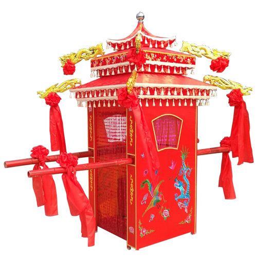 八抬大花轿轿子中式婚礼婚庆用品道具折叠喜轿节庆布艺用品