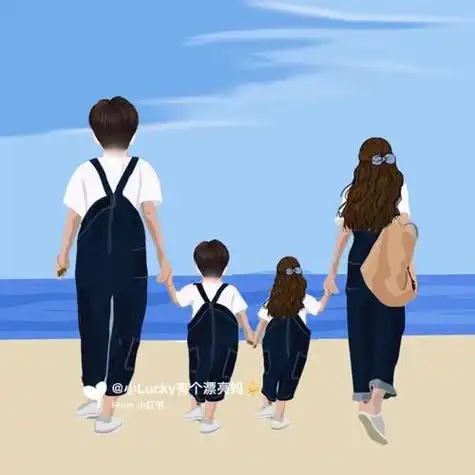 一家四口背影头像两个儿子 背影头像图片大全 -【爱个性】