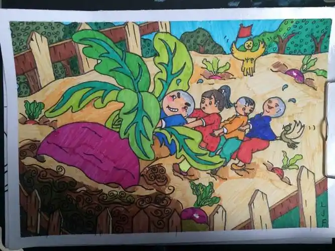 拔萝卜简笔画 拔萝卜简笔画场景图