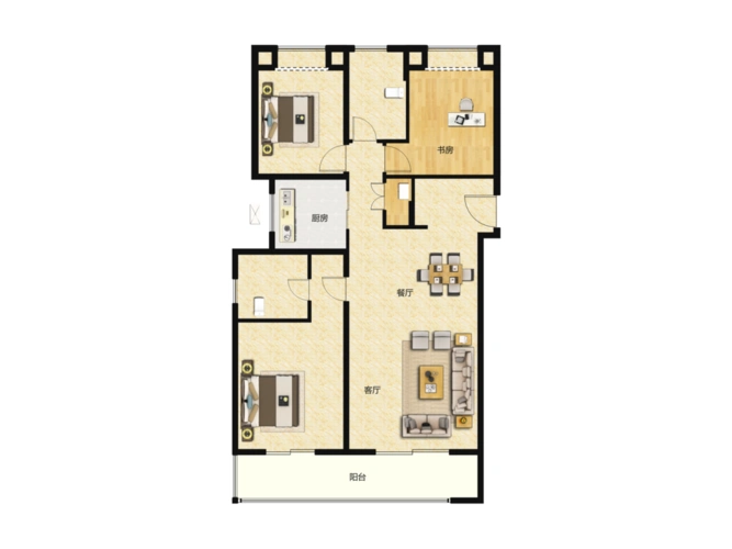 仁恒公园世纪户型三居