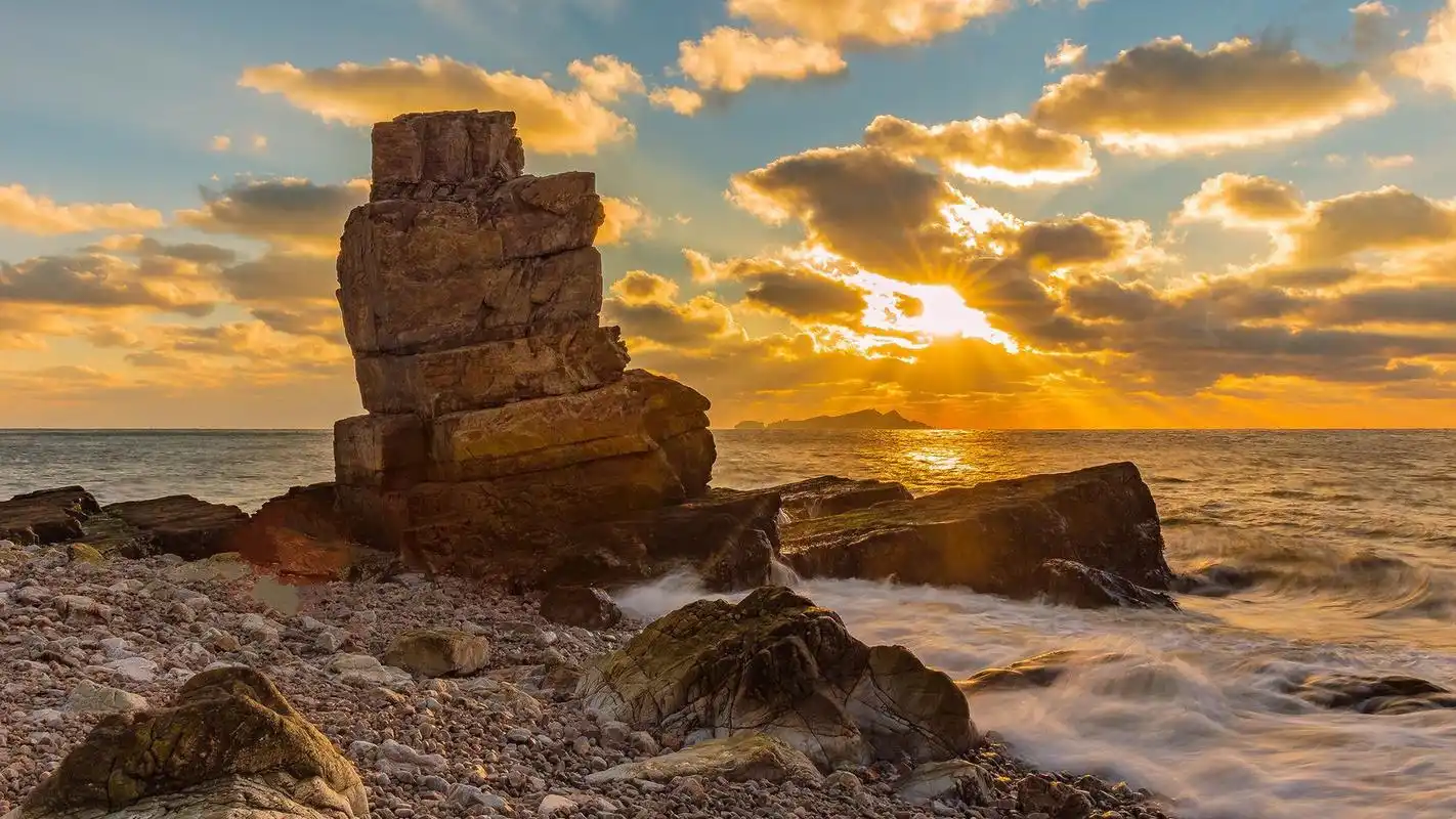 清新唯美旅顺西湖嘴海边风景壁纸