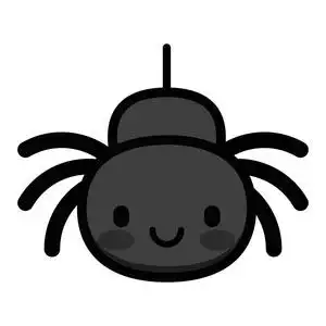 可爱的卡通蜘蛛在白色背景上孤立照片