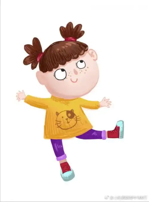 可爱双马尾调皮小女孩插画教程图片带着眼镜很可爱的小女生ps教程