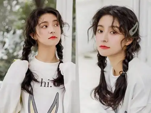 双马尾辫子扎发