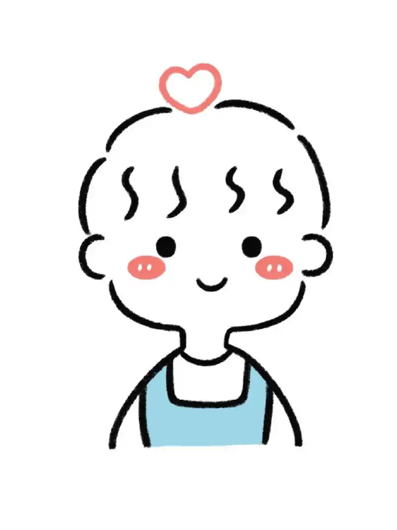 手残党学简笔画附教程7315可爱男孩头像 好久没有画过头像了,今天