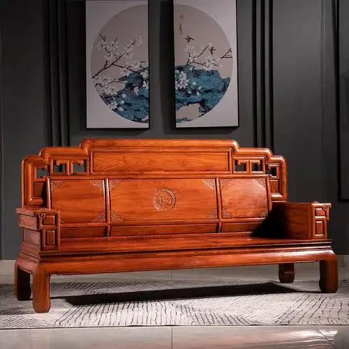 红实木沙发刺猬紫檀非洲缅甸花梨木沙发客厅家具组合明清古典家具