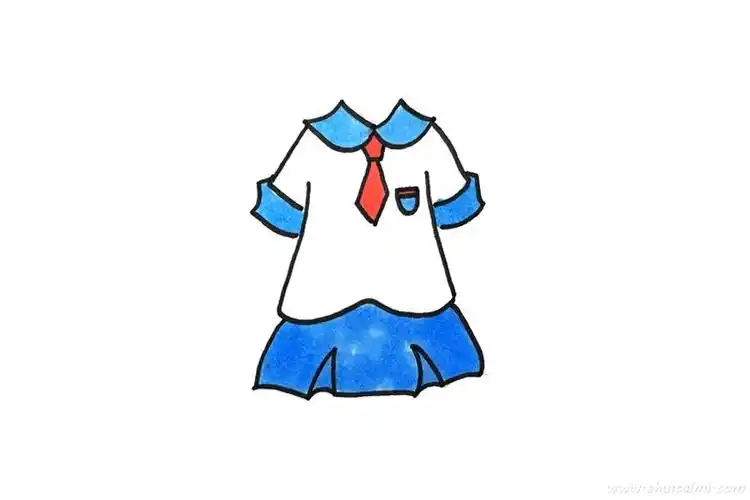 女生校服怎么画女生校服简笔画画法