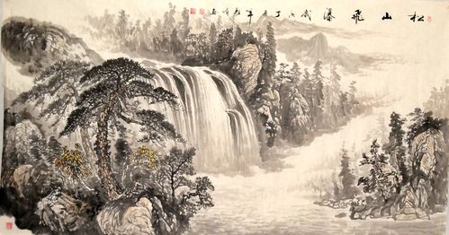 大六尺横幅毅峰国画山水字画挂画居家客厅淡雅纯手绘原稿风景水墨