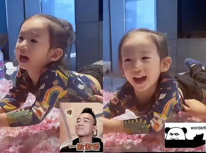 hoho扎小辫长相秀气,jasper曾被中文难哭_陈小春_长辈_孩子