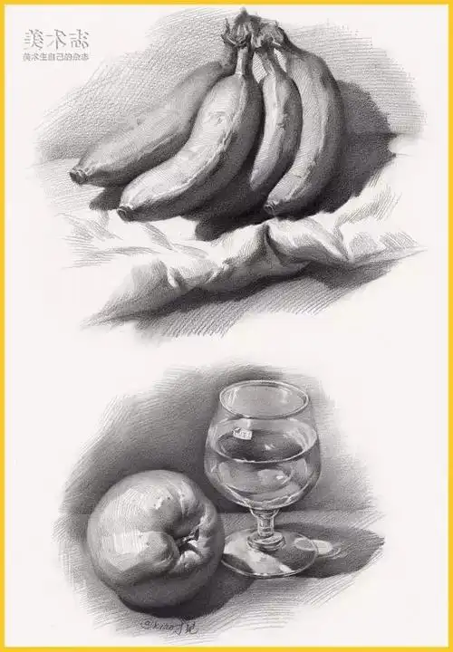 素描静物组合教程步骤图,非常适合联考用!