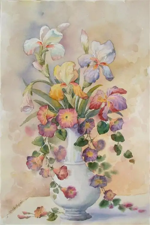 水彩静物花卉插画-堆糖,美好生活研究所