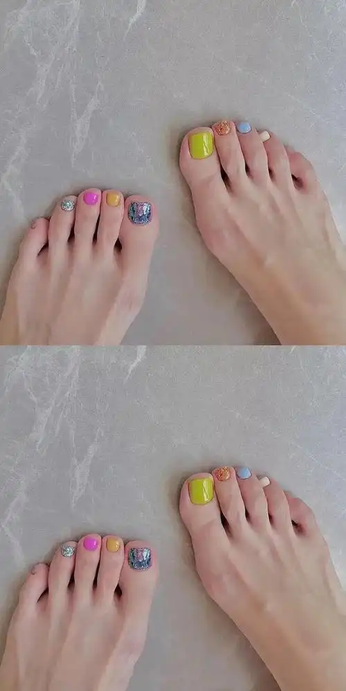 29款随性甜美各种风格简约脚趾美甲脚趾甲也要美美哒