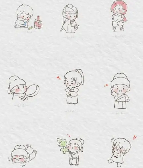 手绘简笔画|q版人物【合集①】