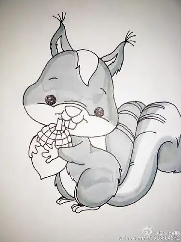 小松鼠简笔画