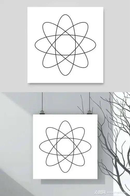 简约线条花卉设计素材素材