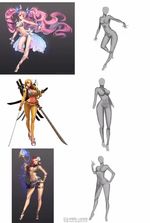 女性人体素描动漫人物人体训练