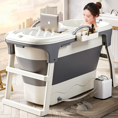 泡澡桶大人浴桶可折叠浴缸洗澡家用成人儿童中医全身塑料浴盆可坐