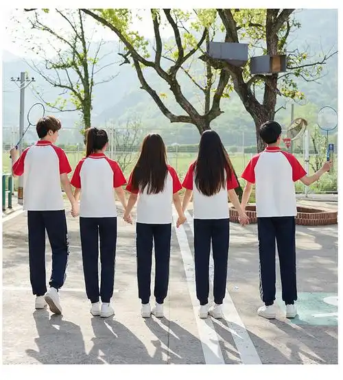 实拍 中国少年学生运动套装班服校服休闲套装毕业两件