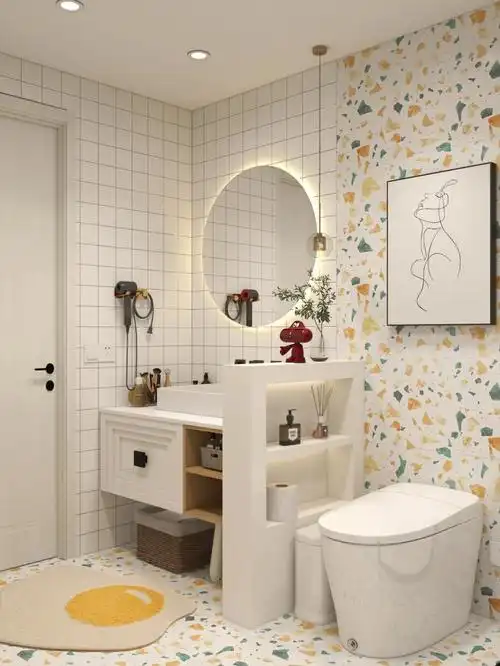 48平卫生间干湿分离设计智能马桶离不开