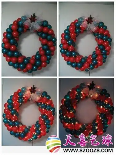 气球编织的圣诞花环[图组]