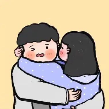 一人一半情侣卡通图