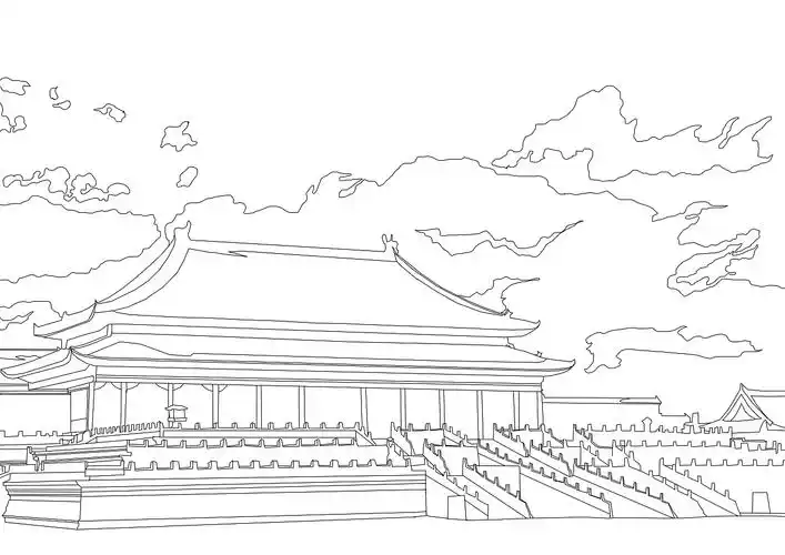 世界名胜古迹线稿