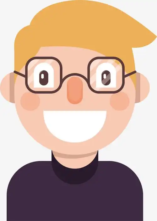 戴眼镜的微笑男孩