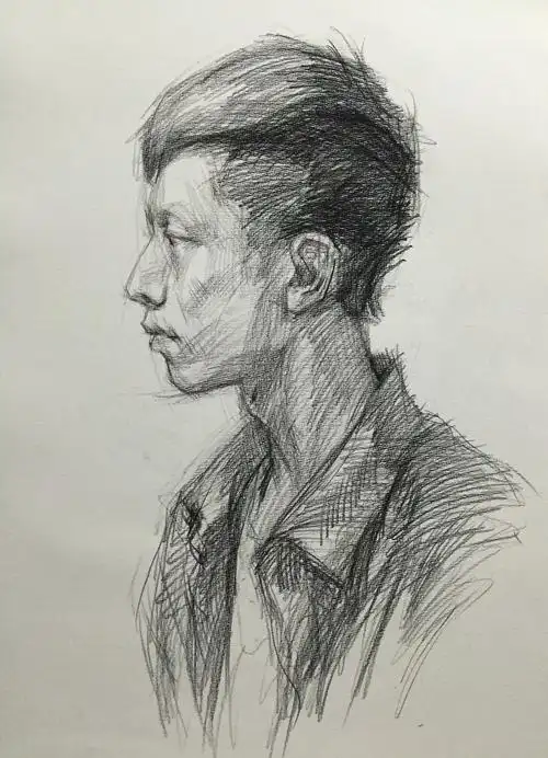 男青年全侧面绘画步骤