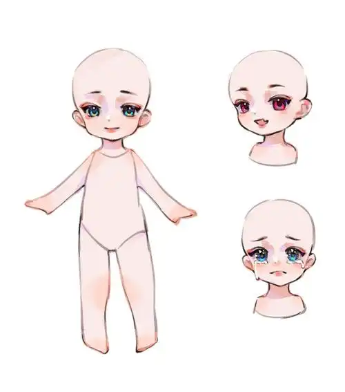 q版模板画了简单的q版模板,头是可以替换的,… - 半次元 - acg爱好者