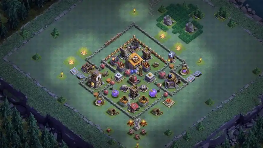 夜6本夜世界6本神阵,适合城墙稍低的使用,部落冲突阵型分享,夜6本夜