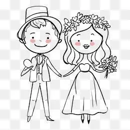 恩爱夫妻漫画简笔画