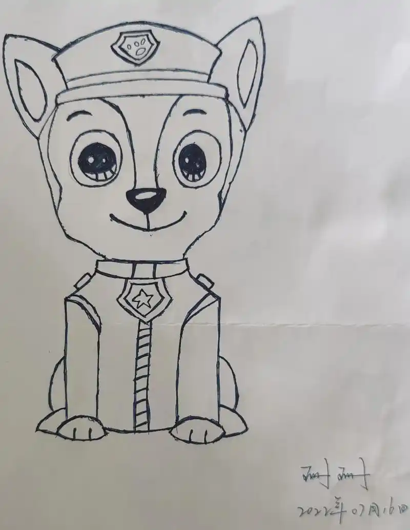 汪汪队简笔画,六只狗狗集齐了,有两只是豪豪小朋友画的! - 抖音