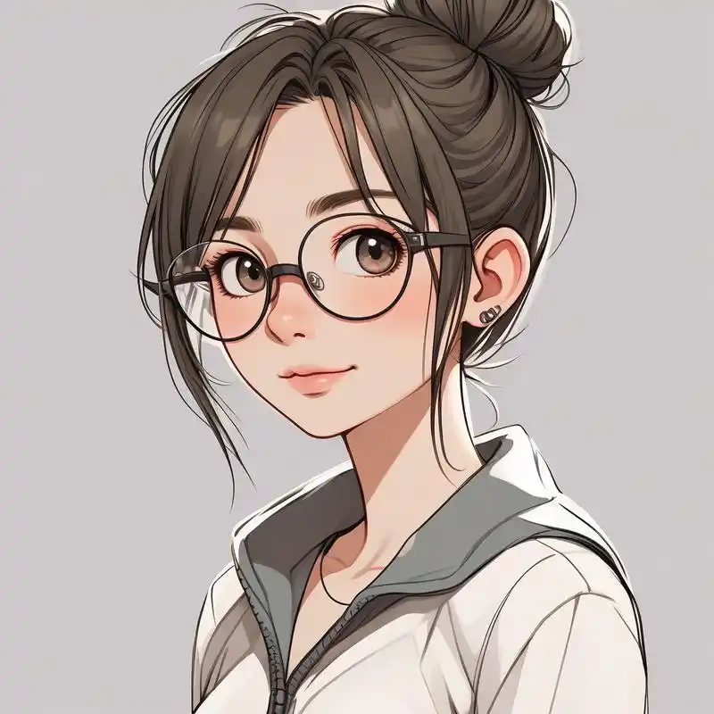 今天给大家带来一组超级可爱的戴眼镜卡通女孩头像,无论是做社交头像